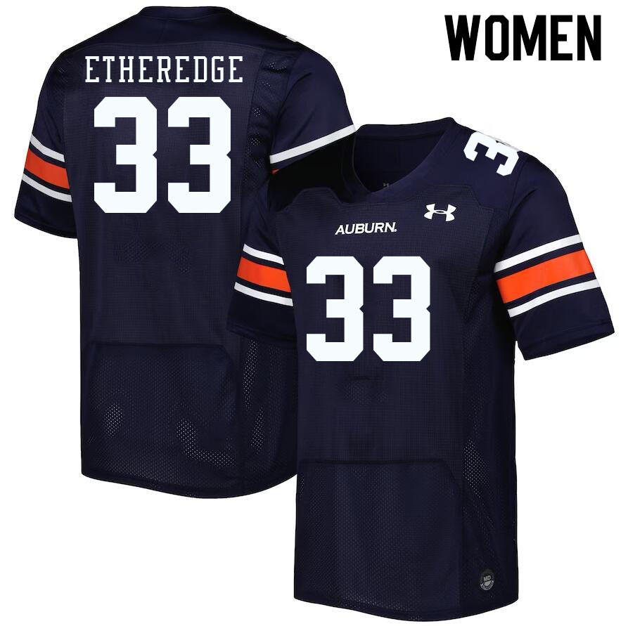 Women #33 Camden Etheredge Auburn Tigers College Football Jerseys Stitched-Navy